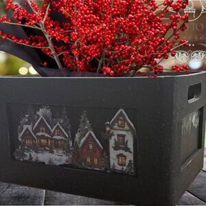 SWEET RESTYLED WOODEN SEASON HOLIDAY DECOR BOX!